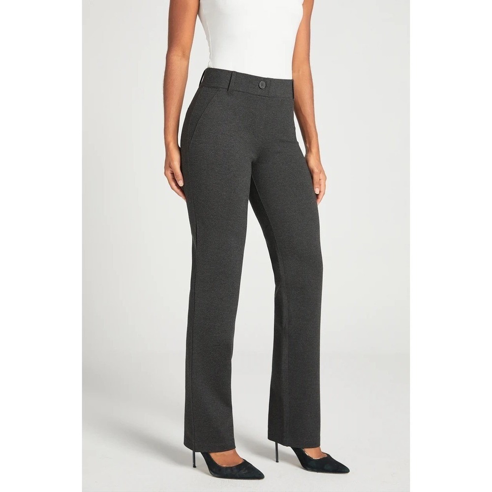 Betabrand‎ Classic Straight Leg Dress Yoga Pant Womens Charcoal Small